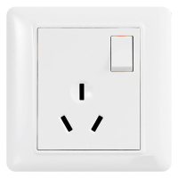 汇特益 开关插座面板 三极扁脚插座连开关16A 250V A3E15_16(单位:个)