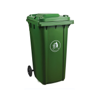 艾克心 垃圾桶 加厚加轮 120L 绿色 标识:投放标识 不带挂车 10个/组(单位:组)