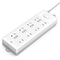 京采优品 接线板 延长线插座 18259 4+4 5米 白色(单位:个)