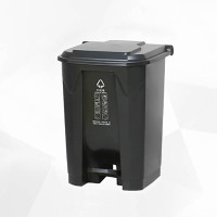 艾克心 干湿垃圾桶 50L 上海版脚踏K款(黑色 干垃圾)57*38*40CM(单位:个)