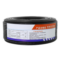 艾克心 国标纯铜RVV电缆线护套线2芯*6平方电线100米/卷 黑色 (单位:卷)