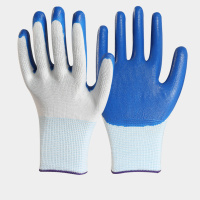 Hittery 手套 劳保耐磨工作手套 12双蓝色丁腈-普通款(超薄透气)12双/包 (单位:包)