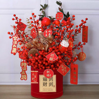 汇特益 插花摆件 发财果福桶插花摆件 福到财到福桶-经典款+招财猫(单位:个)