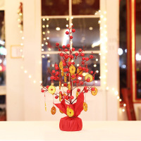汇特益 春节装饰品 春节布置装扮用品 铜钱葡藤树(50cm红)(单位:套)