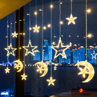 汇特益 LED星星灯彩灯闪灯串灯 暖色[星报月]3.5米[插电款]超亮 220V(单位:条)