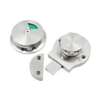 汇特益 卫生间隔断指示锁 A款(钢色)35款 锌合金材质 孔距55mm/个(单位:个)