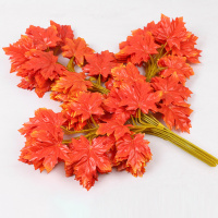 汇特益 仿真枫叶 三叉特大红枫叶 高72cm宽62cm 叶片10cm*12cm 15叶/支 12支/包(单位:包)