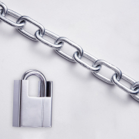 奥托多尔 链条锁链子防盗防剪铁链1.5米长6mm链条+40mm防剪锁 5个/组(单位:组)