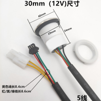 汇特益 炉灶风机防水电源开关金属按钮带灯 30mm(12V)5条线绿光自锁开关 10个/组 定制(单位:组)货期4天