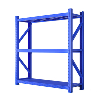 Hittery 仓储仓库货架置物架超强承重商用展示架铁架3层货架加厚 长1米5*宽0.4米*高2米 蓝色(单位:套)