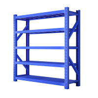 Hittery 仓储仓库货架置物架超强承重商用展示架铁架5层货架加厚 长1米2*宽0.5米*高2米 蓝色(单位:套)