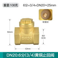 艾克心 DN20 6分卧式黄铜止回阀108克软密封 5个/组(单位:组)