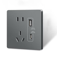 汇特益 开关插座 五孔带Type-c+usb(35W)插座面板 N25雾感灰N25B14U 13 10个/组(单位:组)