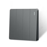 汇特益 开关插座 四开单控86型暗装墙壁开关面板 N25雾感灰 N25A411 13(单位:个)