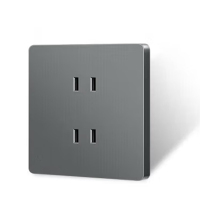 汇特益 开关插座 四孔插座 86型暗装墙壁插座面板 N25雾感灰 N25B21 13(单位:个)