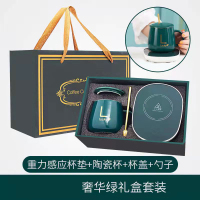 汇特益 精品礼盒陶瓷暖暖杯 55度恒温杯 绿色套装 国内直插 200套/组 定制logo(单位:组)货期4天