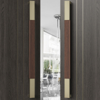 美瑞欧 现代简约高端实木大门把手玻璃门拉手 不锈钢+实木材质 孔距1045mm总长1200mm 定制(单位:付)货期8天