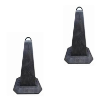 汇特益 橡胶路锥雪糕筒禁停车桩 PVC材质 高700*底宽400mm黑色锥身不含反光膜 50个/组(单位:组)