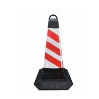 汇特益 橡胶路锥 PVC材质高700*底宽400mm黑色锥身(含印字加厚反光膜)定制 50个/组(单位:组)货期7天