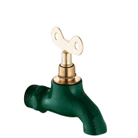 艾克心 老式自来水龙头 4分带锁龙头+1把钥匙 绿色 10套/组(单位:组)