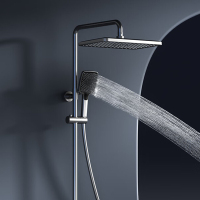 美瑞欧 淋浴花酒套装 恒温钢琴花洒全套 氛围灯增压喷淋精铜 数显氛围灯恒温款 星空灰(单位:套)货期5天