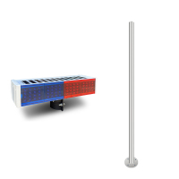 奥托多尔 太阳能充电警示爆闪灯红蓝频闪LED施工信号灯 一体智能光控长度39CM/128颗灯珠+镀锌固定杆(单位:套)