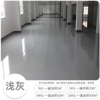 迅彩 环氧树脂地坪漆耐磨自流平水泥地面漆油性户外室外地板漆地平油漆 浅灰色 20KG(单位:桶)