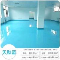 迅彩 环氧树脂地坪漆耐磨自流平水泥地面漆油性户外室外地板漆地平油漆 天蓝色 20KG(单位:桶)