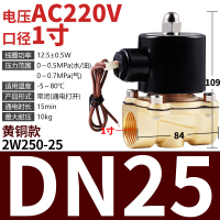 奥托多尔 水阀电磁阀 黄铜款 DN25/1寸/AC220V(单位:套)