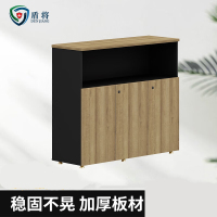 盾将办公室文件柜木质矮柜边柜落地储物柜放置柜 两门1.2装饰柜