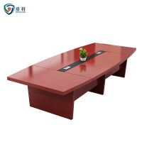 盾将高档办公桌油漆贴皮会议桌培训桌子大型长条洽谈桌 橡胶实木KY019