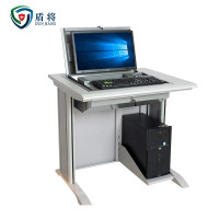 盾将翻转多媒体办公桌22寸隐藏式培训桌灰白色FZ01 单人