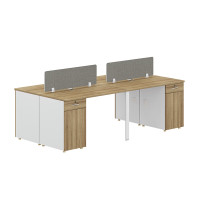 盾将职员办公桌简约现代屏风隔断钢架卡座四4人位办公室2.4米电脑桌