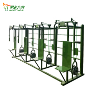 灵龙八方 胸大肌组合训练器 大型体能训练器材力量组合室外器械(含135kg杠铃片)S-007