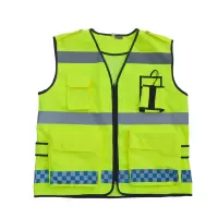 君灵景天 反光背心马甲牛津布晶格反光条交通施工警示服执勤马夹反光衣 牛津布 185