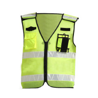 君灵景天 反光衣黄色网格布热压马甲道路反光服背心 180 渔网布