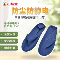 汇特益 防静电鞋 无尘车间洁净工作鞋 pvc帆布防静电中巾鞋 白色36码