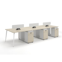 盾将办公桌职员桌简约办公室屏风员工位 4.2米六人位职员台