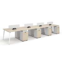 盾将办公桌职员桌简约办公室屏风员工位 4.8米八人位职员台
