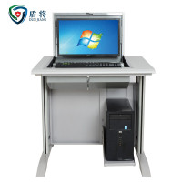 盾将单人翻转电脑桌多媒体办公桌22寸隐藏式培训桌学习桌樱桃色FZ02