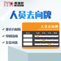 美瑞欧 三人版橙色 亚克力人员去向牌科室公告栏办公室标识牌在岗状态牌开会外出提示牌子可更换24*16.8cm