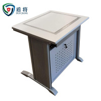 盾将翻转电脑桌多媒体办公桌22寸隐藏式培训桌学习桌灰白色FZ33 单人