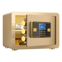 盾将全钢实心保险柜办公防盗保险箱 高30cm金色电子款