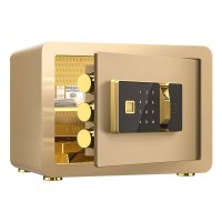 盾将全钢实心保险柜办公防盗保险箱 高30cm金色指纹款
