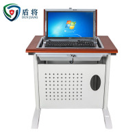 盾将单人翻转电脑桌多媒体办公桌22寸隐藏式培训桌学习桌FZ42 樱桃色