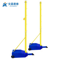 文晨君泰 移动体能训练器材羽毛球网架球网柱含球网 标准款蓝色