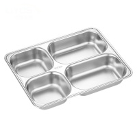 汇特益中式深四格(常规)304不锈钢快餐盘分格食堂饭盘1个装