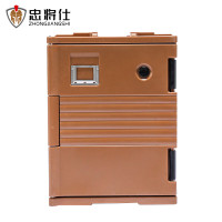 忠将仕 野外后勤保温箱给养单元滚塑箱野营熟食饭菜保温箱 咖色90L JB-X90KS