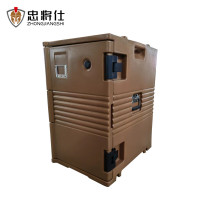 忠将仕 野外后勤保温箱给养单元滚塑箱野营熟食饭菜保温箱 120L咖色 ZJS-JB-X120KS