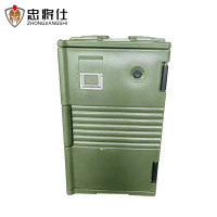 忠将仕 野外后勤保温箱给养单元滚塑箱野营熟食饭菜保温箱 120L绿色 ZJS-JB-X120JL